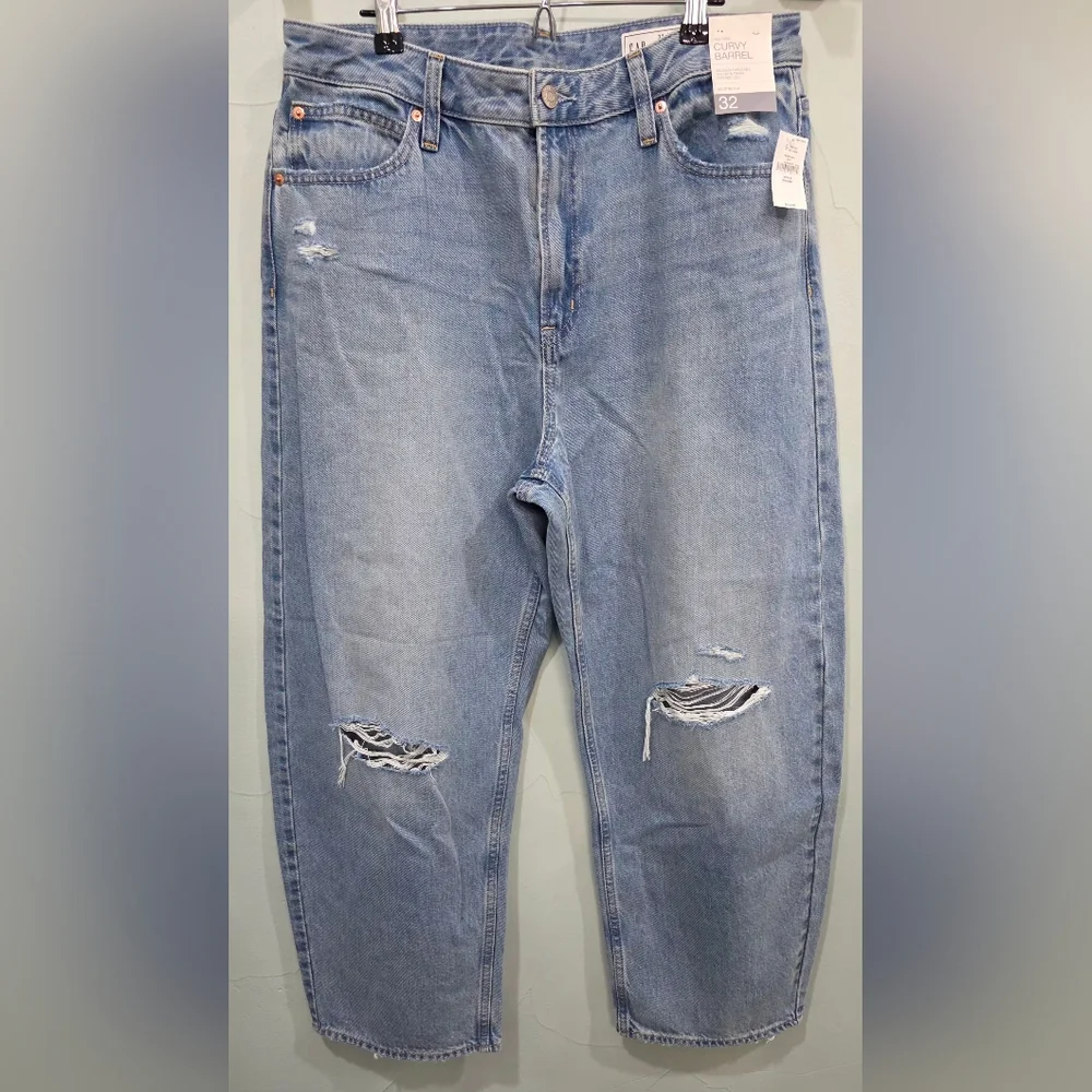 GAP Women's Curvy High Waisted Barrel Jean 32x28 - Picture 7 of 11